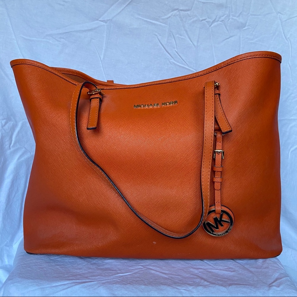 Michael Kors Jet Set Saffiano Mandarin Tote